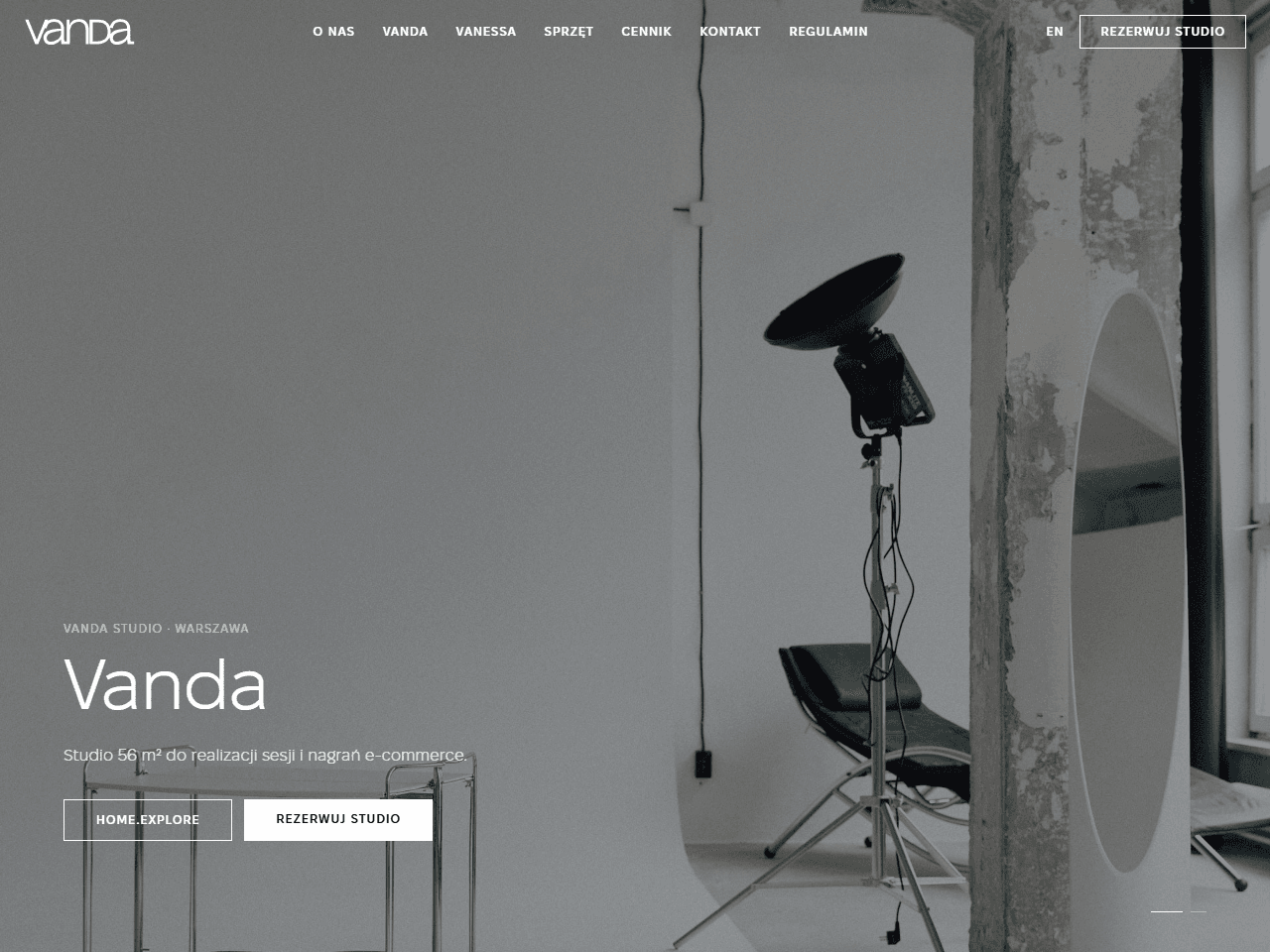 Vanda Studio — Booking-first site for two Warsaw photo studios